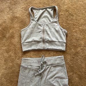 NWOT SHEIN crop top zipper with leggings